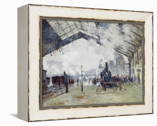 Arrival of the Normandy Train, Gare Saint-Lazare-Claude Monet-Framed Stretched Canvas