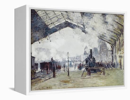 Arrival of the Normandy Train, Gare Saint-Lazare-Claude Monet-Framed Stretched Canvas