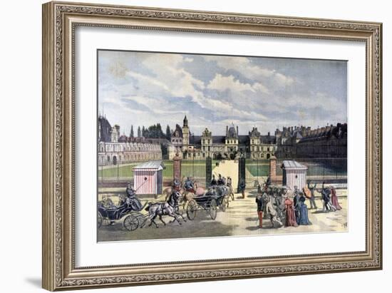 Arrival of the President of the Republique, Château De Fontainebleau, 1892-Henri Meyer-Framed Giclee Print