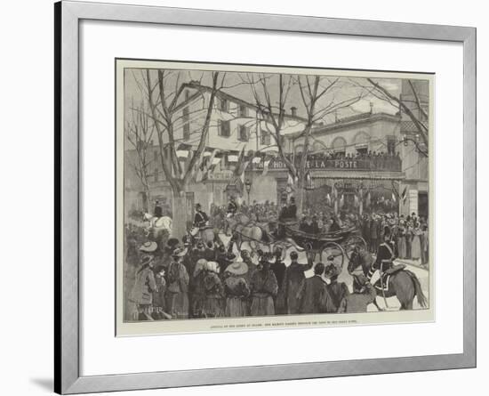 Arrival of the Queen at Grasse, Her Majesty Passing Through the Town to the Grand Hotel-Amedee Forestier-Framed Giclee Print