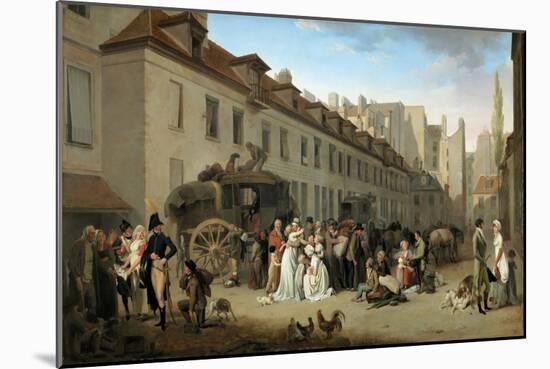 Arrival of the Stagecoach in the Courtyard of the Messageries-Louis-Léopold Boilly-Mounted Giclee Print