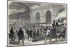 Arrival of the workmen's penny train at Victoria Station in London-English School-Mounted Giclee Print