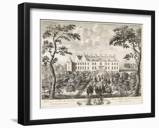 Arrival of William III at the hunting lodge, Hof te Dieren, 1691-Pieter Schenk-Framed Giclee Print