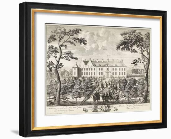 Arrival of William III at the hunting lodge, Hof te Dieren, 1691-Pieter Schenk-Framed Giclee Print