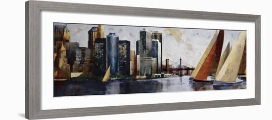 Arriving at Manhattan-Marti Bofarull-Framed Art Print