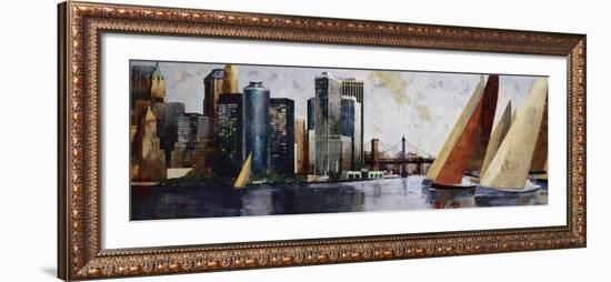 Arriving at Manhattan-Marti Bofarull-Framed Art Print