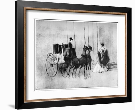 Arriving at the Ball, 19th Century-Constantin Guys-Framed Giclee Print