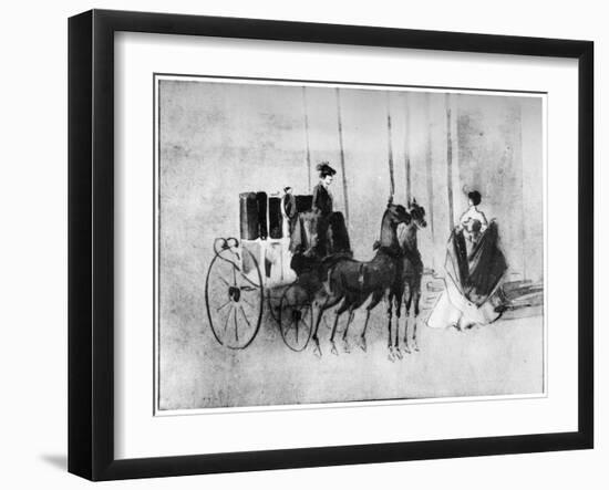 Arriving at the Ball, 19th Century-Constantin Guys-Framed Giclee Print