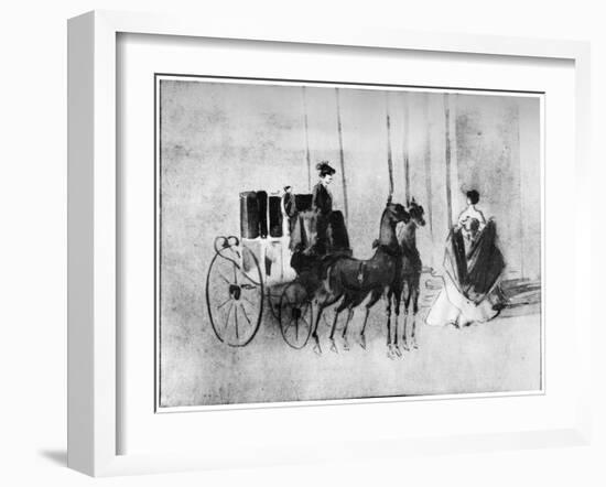 Arriving at the Ball, 19th Century-Constantin Guys-Framed Giclee Print