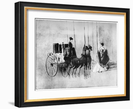 Arriving at the Ball, 19th Century-Constantin Guys-Framed Giclee Print