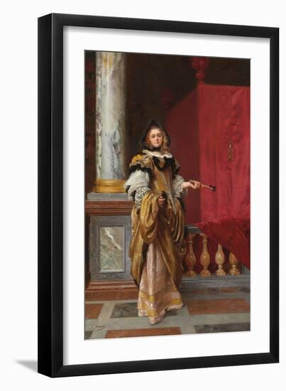 Arriving at the Ball (Oil on Panel)-Gustave Jacquet-Framed Giclee Print