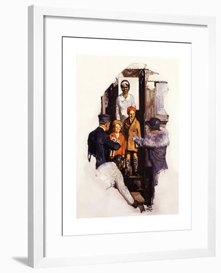 Arriving at the Station-Dan Content-Framed Giclee Print