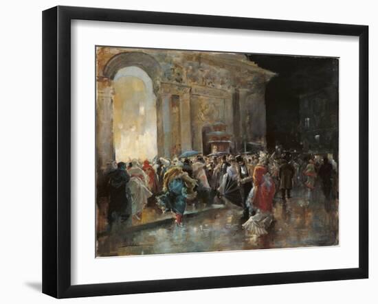 Arriving at the Theatre on a Night of a Masked Ball-Eugenio Lucas Villaamil-Framed Giclee Print