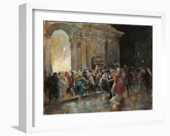 Arriving at the Theatre on a Night of a Masked Ball-Eugenio Lucas Villaamil-Framed Giclee Print