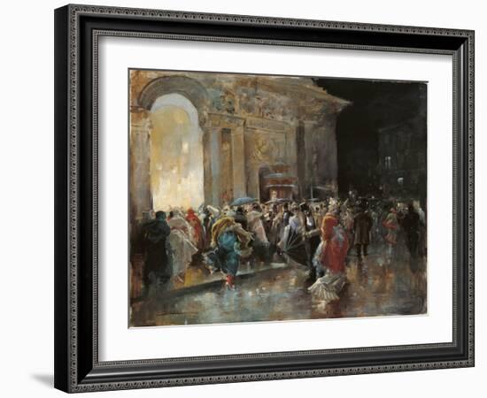 Arriving at the Theatre on a Night of a Masked Ball-Eugenio Lucas Villaamil-Framed Giclee Print