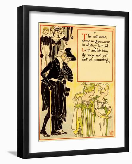 Arriving Codgers In Mourning-Walter Crane-Framed Art Print