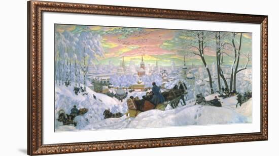 Arriving for Shrove Tide, 1916-Boris Kustodiyev-Framed Art Print