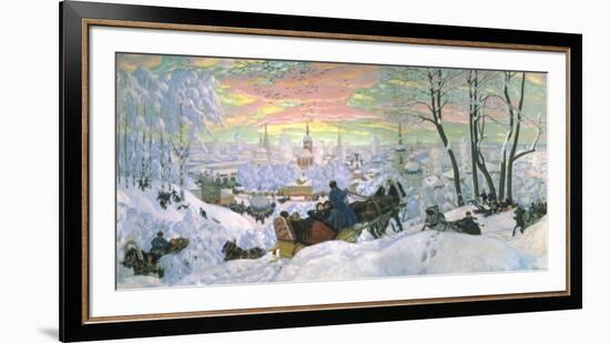 Arriving for Shrove Tide, 1916-Boris Kustodiyev-Framed Art Print