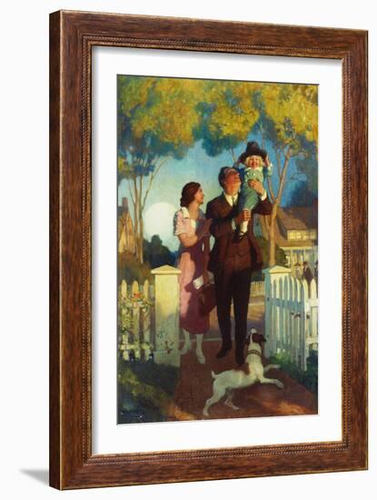 Arriving Home, (Oil on Canvas)-Newell Convers Wyeth-Framed Giclee Print