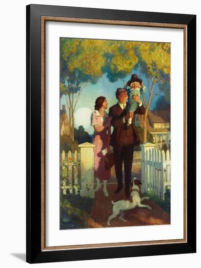 Arriving Home, (Oil on Canvas)-Newell Convers Wyeth-Framed Giclee Print