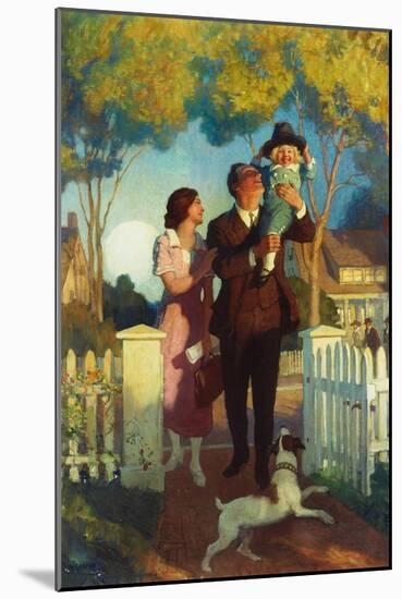 Arriving Home, (Oil on Canvas)-Newell Convers Wyeth-Mounted Giclee Print