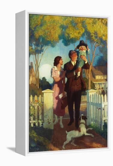 Arriving Home, (Oil on Canvas)-Newell Convers Wyeth-Framed Premier Image Canvas