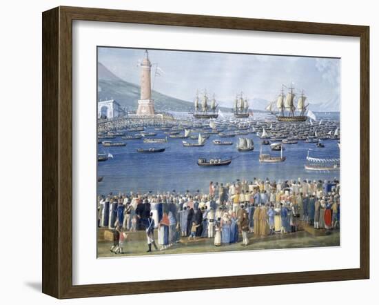 Arriving in Naples from Palermo, Crown Prince Francis of Bourbon, January 31, 1801-Giovanni Cobianchi-Framed Giclee Print
