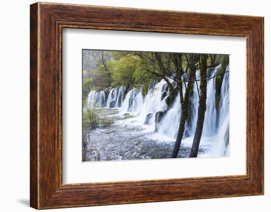 Arrow Bamboo Lake Waterfalls, Jiuzhaigou National Park, Sichuan Province, China, Asia-G & M Therin-Weise-Framed Photographic Print