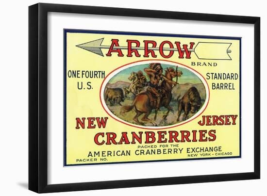 Arrow Brand Cranberry Label-Lantern Press-Framed Art Print