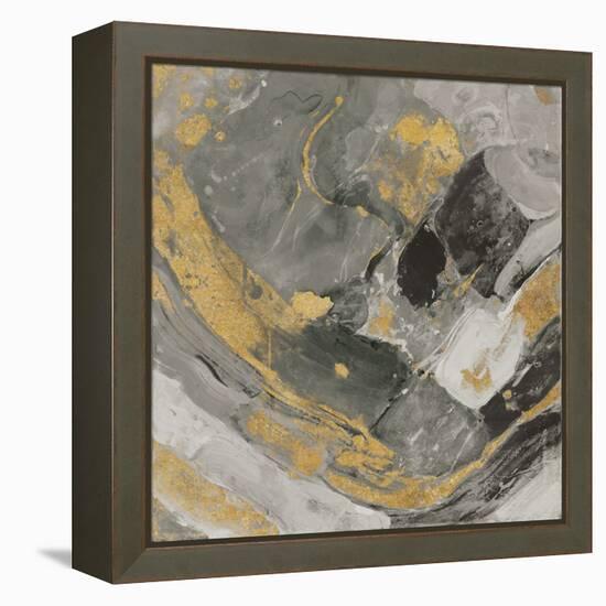 Arroyo Gold and Black-Albena Hristova-Framed Stretched Canvas