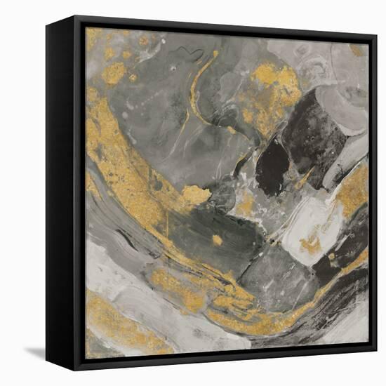 Arroyo Gold and Black-Albena Hristova-Framed Stretched Canvas