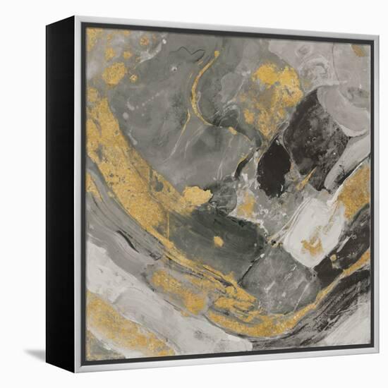 Arroyo Gold and Black-Albena Hristova-Framed Stretched Canvas