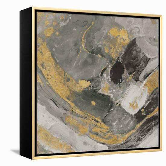 Arroyo Gold and Black-Albena Hristova-Framed Stretched Canvas