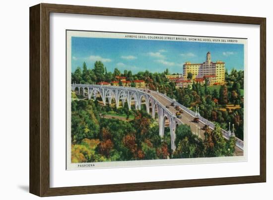Arroyo Seco Bridge, Colorado Street Bridge - Pasadena, CA-Lantern Press-Framed Art Print