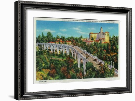 Arroyo Seco Bridge, Colorado Street Bridge - Pasadena, CA-Lantern Press-Framed Art Print