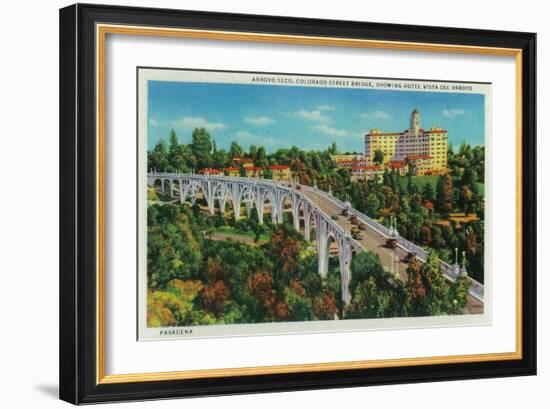 Arroyo Seco Bridge, Colorado Street Bridge - Pasadena, CA-Lantern Press-Framed Art Print