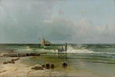 A Sailing Boat by the Beach, 1891-Arseni Ivanovich Meshchersky-Framed Premier Image Canvas