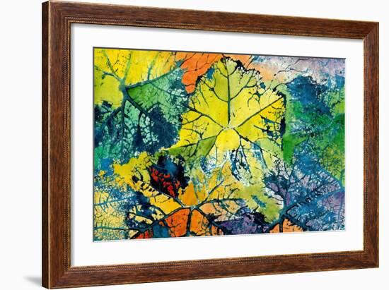 Art Abstract Background . Handmade Mono-Print and Painting on Paper.-Jiewsurreal-Framed Premium Giclee Print