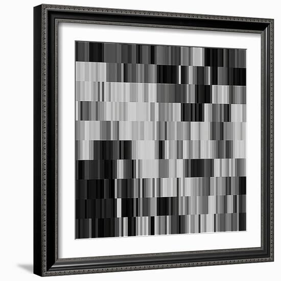 Art Abstract Geometric Textured Background in Black and White Colors, Pattern-Irina QQQ-Framed Art Print