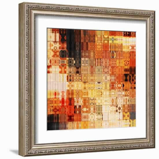 Art Abstract Rainbow Geometric Pattern Background In Red Color-Irina QQQ-Framed Art Print