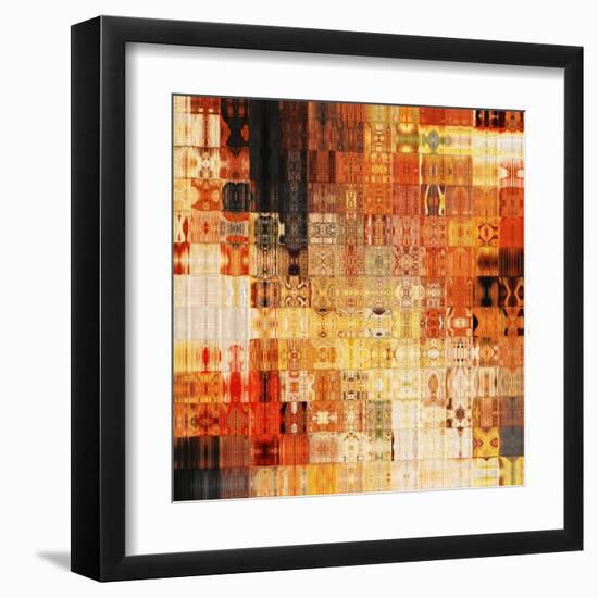 Art Abstract Rainbow Geometric Pattern Background In Red Color-Irina QQQ-Framed Art Print