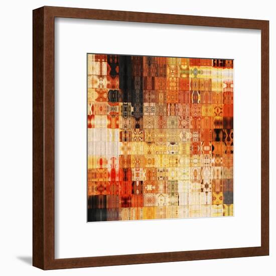 Art Abstract Rainbow Geometric Pattern Background In Red Color-Irina QQQ-Framed Art Print