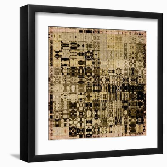 Art Abstract Vibrant Geometric Pattern Background In Black, Sepia And Brown Colors-Irina QQQ-Framed Art Print