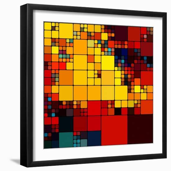 Art Abstract Vibrant Rainbow Geometric Pattern Background-Irina QQQ-Framed Premium Giclee Print