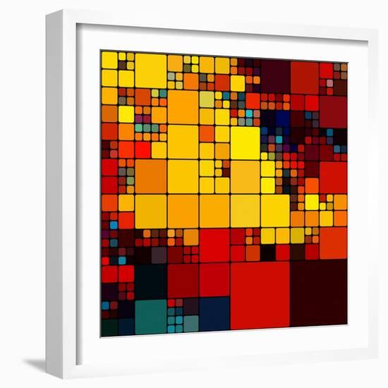 Art Abstract Vibrant Rainbow Geometric Pattern Background-Irina QQQ-Framed Premium Giclee Print