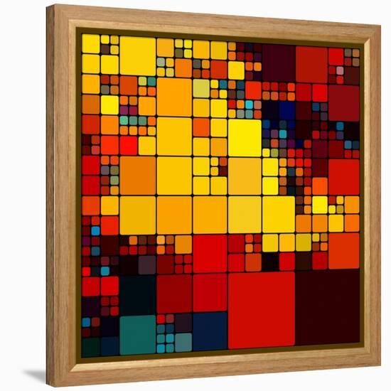 Art Abstract Vibrant Rainbow Geometric Pattern Background-Irina QQQ-Framed Stretched Canvas