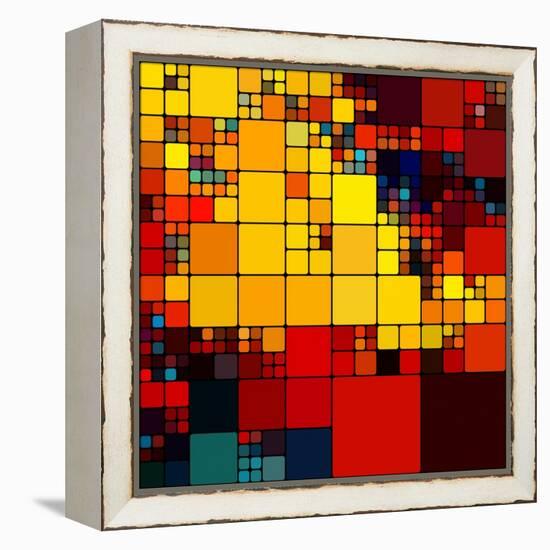 Art Abstract Vibrant Rainbow Geometric Pattern Background-Irina QQQ-Framed Stretched Canvas