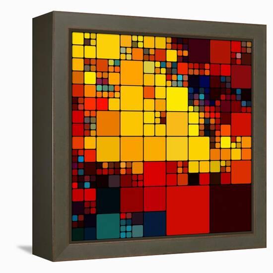 Art Abstract Vibrant Rainbow Geometric Pattern Background-Irina QQQ-Framed Stretched Canvas