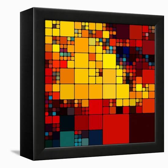 Art Abstract Vibrant Rainbow Geometric Pattern Background-Irina QQQ-Framed Stretched Canvas