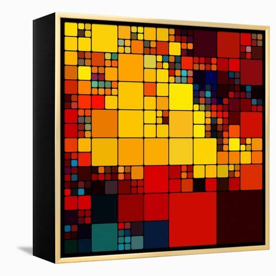 Art Abstract Vibrant Rainbow Geometric Pattern Background-Irina QQQ-Framed Stretched Canvas